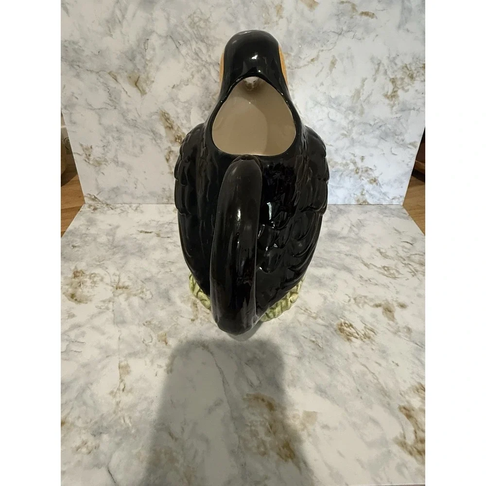 Vintage Toucan Ceramic Pitcher Jug Vase Tropical Bird 9